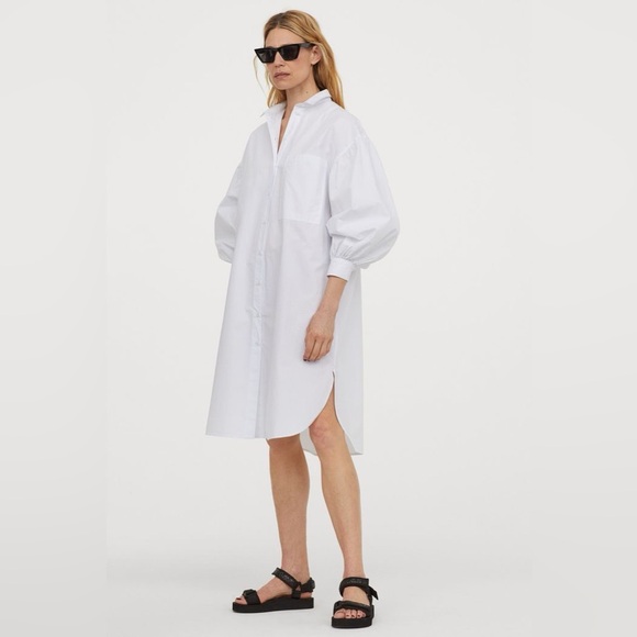 H&M Dresses & Skirts - H & M White Oversized Shirt Dress Size L